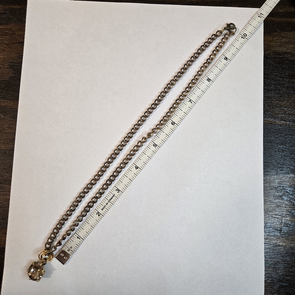 Crystal CZ Charm Necklace Brass Tone Victorian Rhinestone McBling 4 Vintage Y2k - Picture 7 of 7